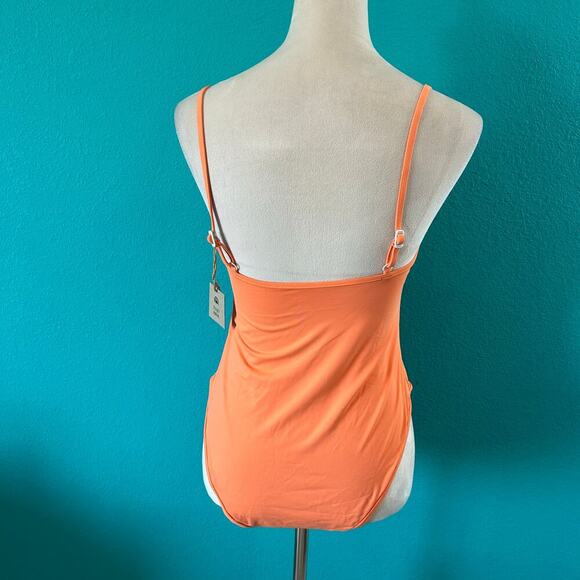 NWT Toast Swim Solid High Cut One-Piece Swimsuit Sherbert Swim Beach Size XL - Picture 3 of 6